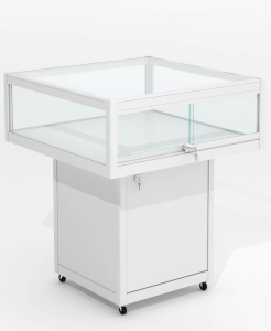 Glass Showcases Hire Mushroom Table