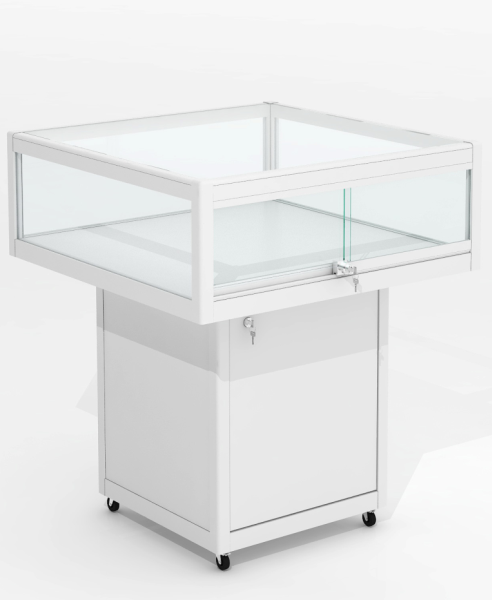 Glass Showcases Hire Mushroom Table